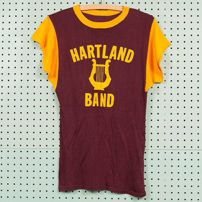 50S/60S Vintage Hartland Band Highschool T-Shirt Größe Xs/S Rot/Gold von BestOnlyVintage
