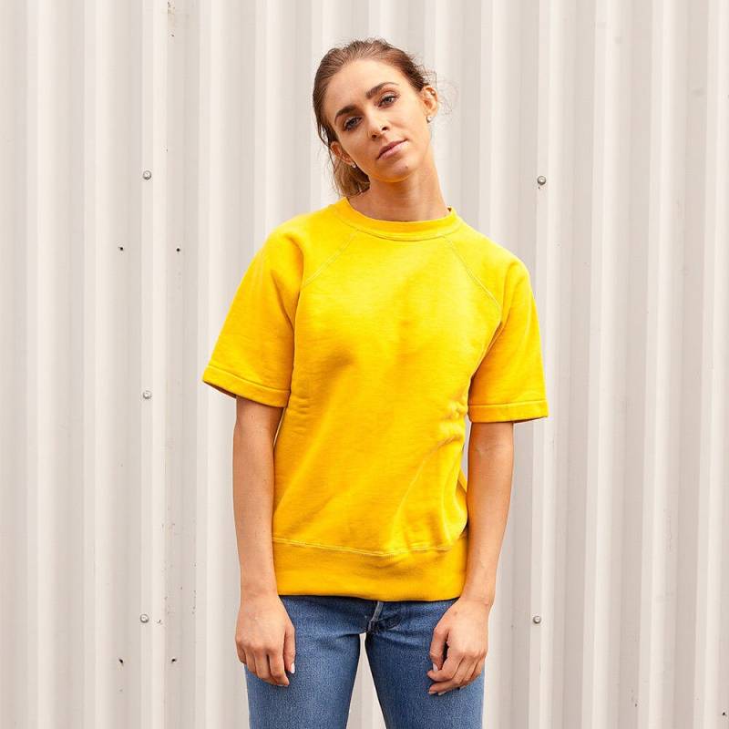 50S/60S Vintage Jockey Kurzarm Rundhals Sweatshirt Gr. L 42-44 100% Baumwolle Gelb von BestOnlyVintage