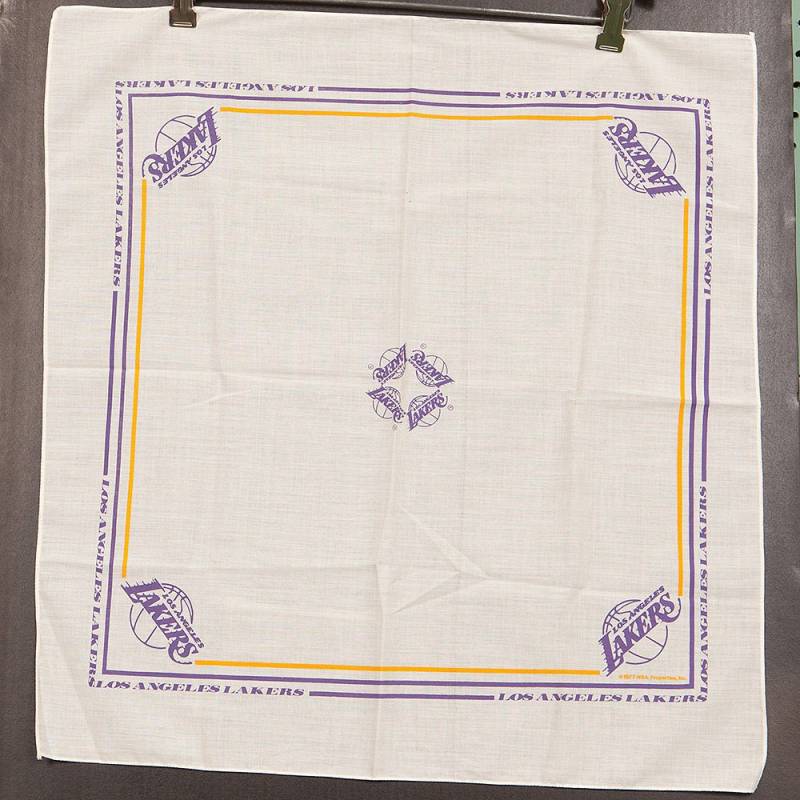 70Er Vintage La Lakers Bandana Weiß Baumwolle Made in Usa Los Angeles Nba von BestOnlyVintage