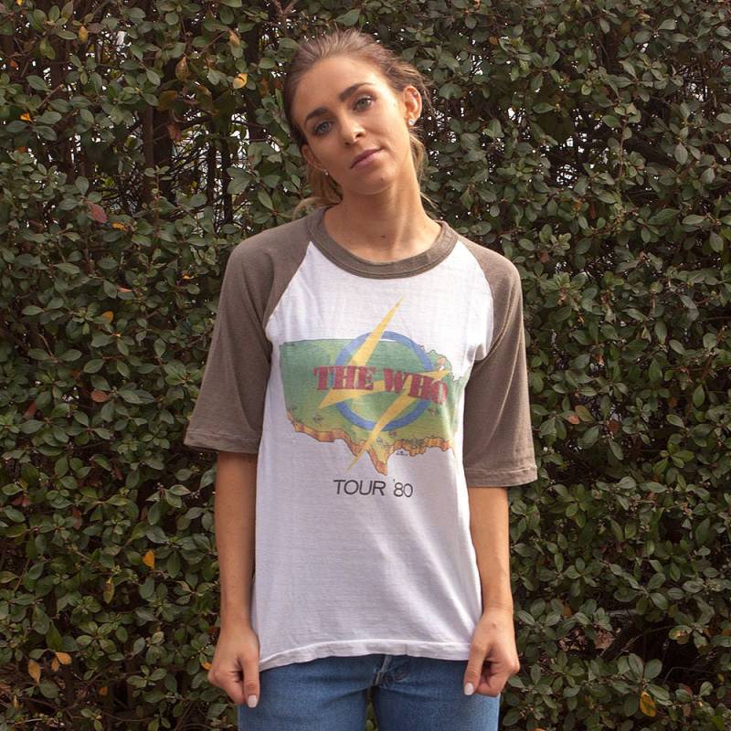 80Er Jahre Vintage The Who Raglan Baseball Tour T Shirt Größe L 1980 Cover Up's von BestOnlyVintage