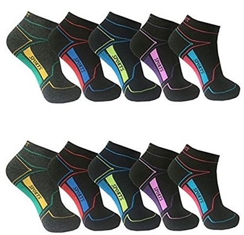 12 Paar Damen Mädchen Sneaker Socken Füßlinge Baumwolle (39-42, Muster 6) von BestSale247