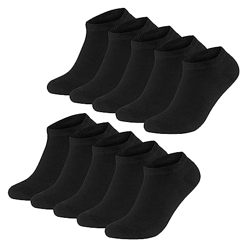 BestSale247 12 Paar Damen Mädchen Sneaker Socken Füßlinge Baumwolle 35-38 Schwarz von BestSale247