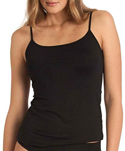 2 Stück Damen Träger Top Unterhemd Spaghettiträger aus 100% Gekämmte Baumwolle (2 Stück/Schwarz, 36-38) von BestSale247