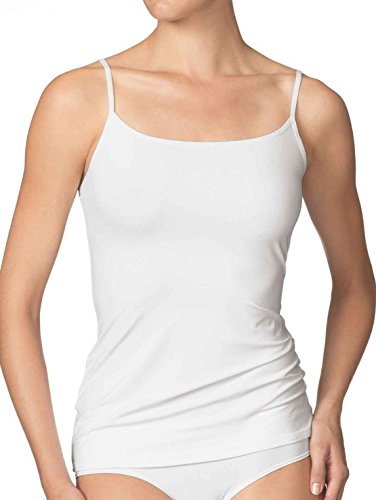 4 Stück Damen Träger Top Unterhemd Spaghettiträger aus 100% Gekämmte Baumwolle (4 Stück/Weiß, 56-58) von BestSale247