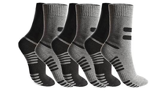 BestSale247 6 Paar Herren Thermo Socken Baumwolle (Schwarz/Grau | 39-42) von BestSale247