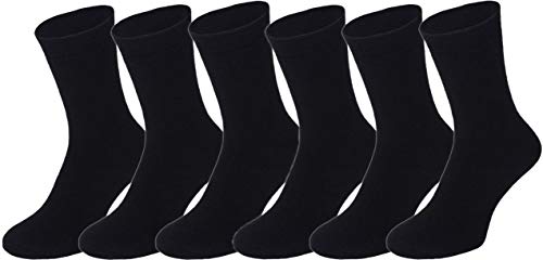 BestSale247 6 oder 12 Paar Herren Socken Baumwolle Thermosocken Warme Dicke Winter Sport Ski Arbeitssocken Schwarz Vollfrottee Gr. 39-42/40-44 ; 43-46, 43-46, Schwarz / 6 Paar von BestSale247