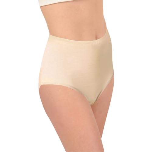 6 Stück Damen Slips Stretch Baumwolle Unterwäsche Taillenslips Slip Schlüpfer - Ohne Seitennähte. (6 Stück | Beige, 52-54) von BestSale247