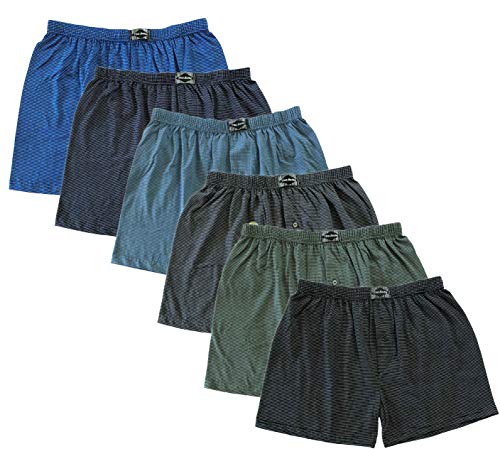 BestSale247 6er Pack Klassische Herren Boxershorts mit Eingriff 100% Baumwolle(Gestreift, 10 = 4XL) von BestSale247