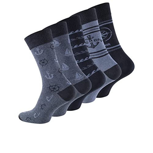 BestSale247 10 Paar Herren Business Socken Komfortbund (weicher Gummibund) Venenfreundlich (10 Paar/MARITIM, 43-46) von BestSale247