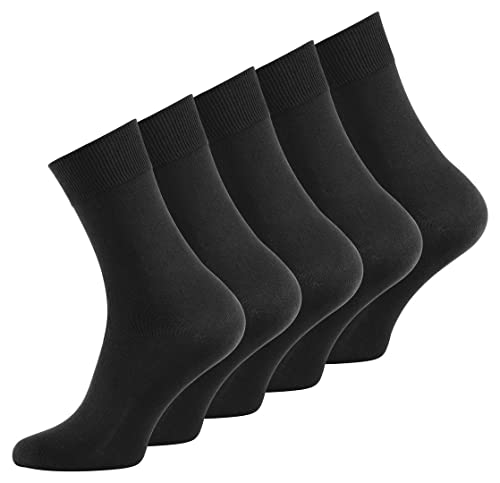 BestSale247 10 Paar Herren Business Socken ohne Naht aus 100% gekämmter Baumwolle (10 Paar/Schwarz, 43-46) von BestSale247