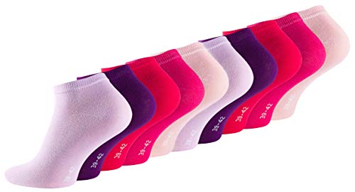 BestSale247 10 Paar modische Damen Mädchen Sneaker Socken Füßlinge Baumwolle (10 Paar/Rosatöne, 39-42) von BestSale247