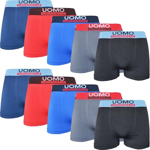 BestSale247 10er Pack Herren Boxershorts Mikrofaser Seamless Uomo Unterhosen Unterwäsche Sport Boxer Shorts Unterhosen Retro Trunks (10er Pack / 9204, M-L) von BestSale247