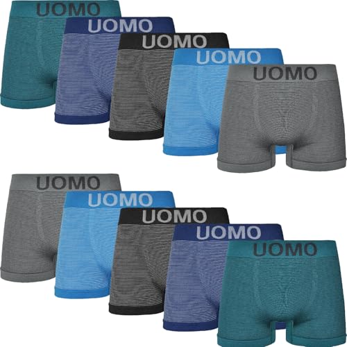 BestSale247 10er Pack Herren Boxershorts Mikrofaser Seamless Uomo Unterhosen Unterwäsche Sport Boxer Shorts Unterhosen Retro Trunks (10er Pack / 9206, XL-XXL) von BestSale247