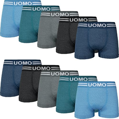 BestSale247 10er Pack Herren Boxershorts Mikrofaser Seamless Uomo Unterhosen Unterwäsche Sport Boxer Shorts Unterhosen Retro Trunks (10er Pack / 9207, M-L) von BestSale247
