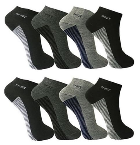 BestSale247 12 Paar Herren Sport Freizeit Sneaker Socken Füßlinge Baumwolle (Muster 17, 39-42) von BestSale247