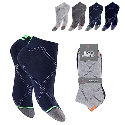 BestSale247 12 Paar Herren Sport Freizeit Sneaker Socken Füßlinge Baumwolle (Muster 4, 39-42) von BestSale247