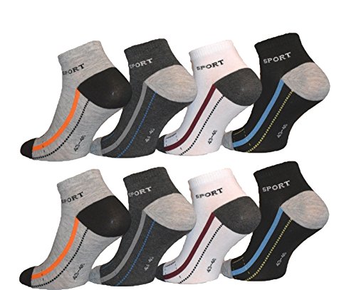 BestSale247 12 Paar Herren Sport Freizeit Sneaker Socken Füßlinge Baumwolle (Muster 5, 39-42) von BestSale247