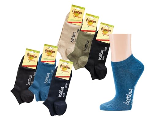 BestSale247 12 Paar Unisex BAMBUS Sneaker Socken kein Naht mit verstärkte Spitze und Ferse - Wellness Strumpfe - Antibakteriell. (12 Paar/Herren Farbmix, 43-46) von BestSale247