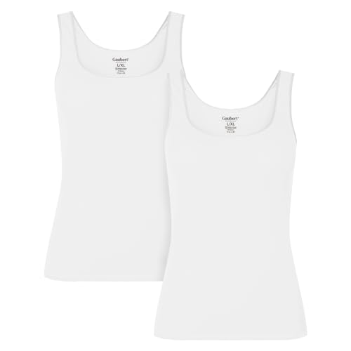 BestSale247 2er Pack Damen Unterhemd aus weichem Bambusstoff (2er Pack/Weiß, XXL-3XL) von BestSale247