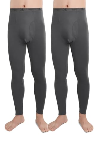 BestSale247 2er Pack Herren Thermo Unterhose Lang Skiunterwäsche Männer Long Johns Winter Leggings mit Eingriff (Anthrazit, XL) von BestSale247