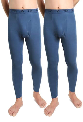 BestSale247 2er Pack Herren Thermo Unterhose Lang Skiunterwäsche Männer Long Johns Winter Leggings mit Eingriff (Blau, XXL) von BestSale247