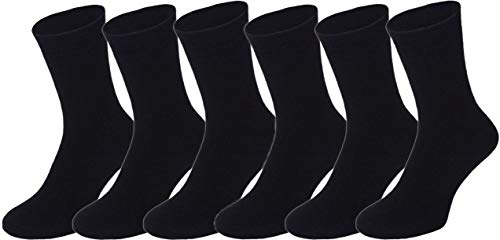 BestSale247 6 Paar Damen & Herren Thermo Socken Baumwolle Vollfrottee Wintersocken in Schwarz (6 Paar/Schwarz, 35-38) von BestSale247