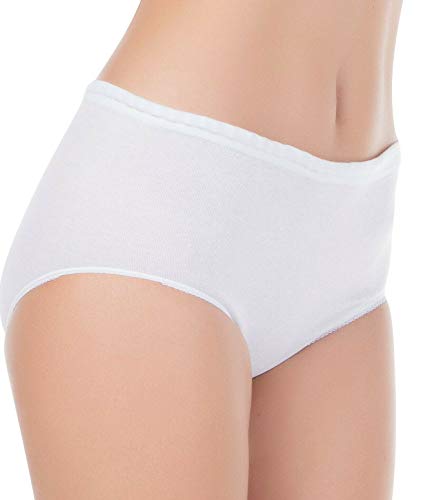 BestSale247 6 Stück Damen Baumwolle Slips Unterwäsche Taillenslips (Weiß | 36-38) von BestSale247