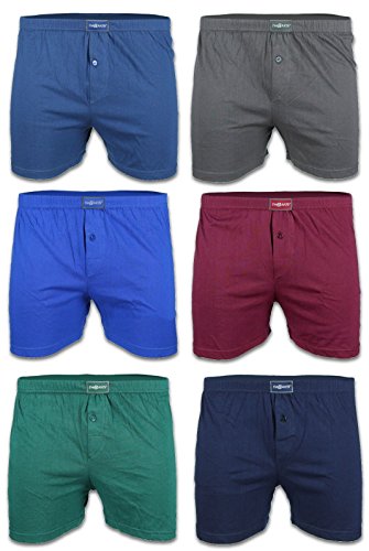 BestSale247 6er Pack Klassische Herren Boxershorts mit Eingriff Unterwäsche Retroshorts Übergröße Unterhosen 100% Baumwolle (Merhfarbig, 5XL=11) von BestSale247