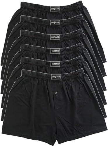 BestSale247 6er Pack Herren Boxershorts Unterwäsche Unterhosen Unterwäsche mit Eingriff, Kariert (6er Pack Schwarz, 13 = 7XL) von BestSale247