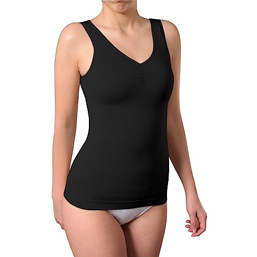 BestSale247 Damen Form-Top - Seamless Unterhemd mit Shaping-Effekt Shapewear Formendes Hemd (Schwarz, 52-54) von BestSale247