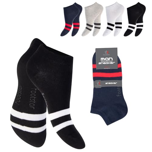 BestSale247 Damen Herren Sport Freizeit (12 Paar) Sneaker Socken Füßlinge Baumwolle (Muster 2, 43-46) von BestSale247