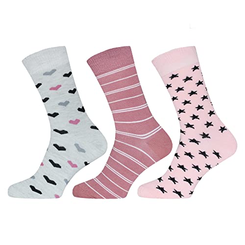 BestSale247 Damen Mädchen Baumwolle Socken (12 Paar) Strümpfe Mehrfarbig Punkte Streifen Karo Ringel (12 Paar/Farbenmix 3, 35-38) von BestSale247