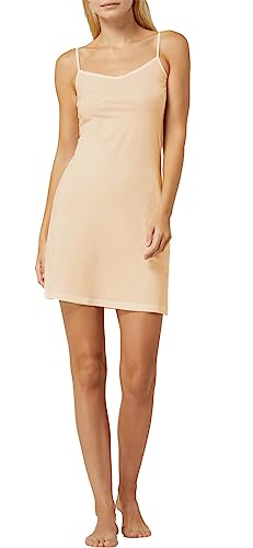 BestSale247 Damen Sexy Unterkleid mit einstellbareTrägern Unterröcke Nachthemd Nachtwäsche (Beige kurz, L/XL) von BestSale247