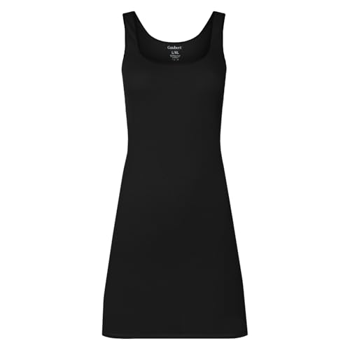 BestSale247 Damen Unterkleid Bambusviskose-Slipkleid Unterröcke Nachthemd mit Breiten Trägern (Schwarz Kurz, S-M) von BestSale247