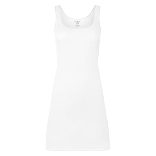 BestSale247 Damen Unterkleid Bambusviskose Slipkleid Unterröcke Nachthemd mit Breiten Trägern (Weiß Kurz, XXL-3XL) von BestSale247