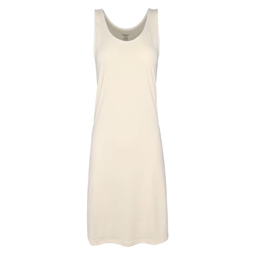 BestSale247 Damen Unterkleid mit Breite Träger Kurz ca. 90 cm oder Lang ca.120 cm - Unterröcke Nachthemd (Beige Lang, S-M) von BestSale247