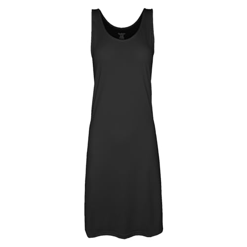 BestSale247 Damen Unterkleid mit Breite Träger Kurz ca. 90 cm oder Lang ca.120 cm - Unterröcke Nachthemd (Schwarz Lang, L-XL) von BestSale247