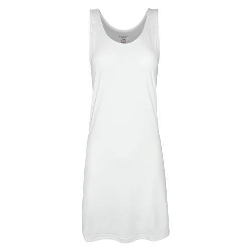 BestSale247 Damen Unterkleid mit Breite Träger Kurz ca. 90 cm oder Lang ca.120 cm - Unterröcke Nachthemd (Weiß Kurz, L-XL) von BestSale247