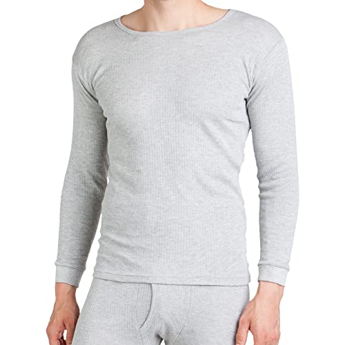 BestSale247 Herren Thermo Unterhemd Innenfleece warmes Winter Unterwäsche Langarm Baumwolle (Grau, XXL) von BestSale247