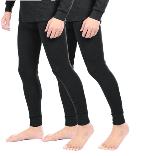 BestSale247 Herren Thermo Unterhose Lang (2er Pack)- Innenfleece warmes Winter Unterwäsche Skiunterwäsche Baumwolle (Schwarz, 3XL) von BestSale247