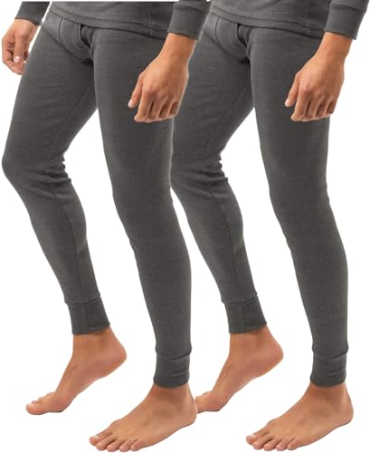 BestSale247 Herren Thermo Unterhose Lang (2er Pack) Unterwäsche Skiunterwäsche Baumwolle (Dunkelgrau, 4XL) von BestSale247