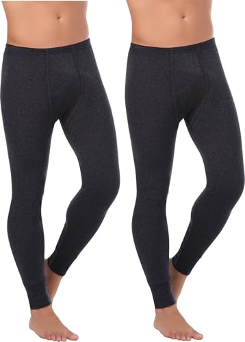BestSale247 Herren Thermo Unterhose Lang (2er Pack) Unterwäsche Skiunterwäsche Baumwolle (Dunkelgrau, XL) von BestSale247