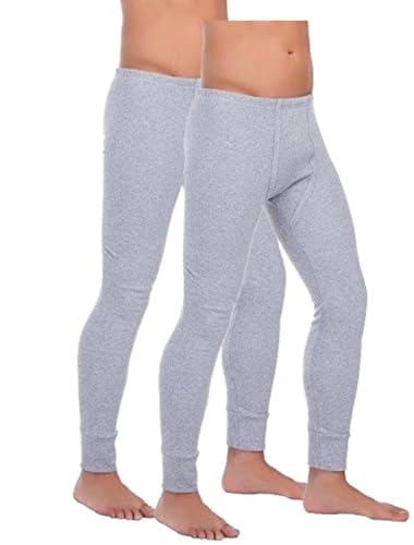 BestSale247 Herren Thermo Unterhose Lang (2er Pack) Unterwäsche Skiunterwäsche Baumwolle (Grau, XXL) von BestSale247