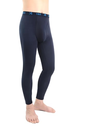 BestSale247 Herren Thermo Unterhose Lang Skiunterwäsche Männer Long Johns Winter Leggings mit Eingriff (Dunkelblau, L) von BestSale247