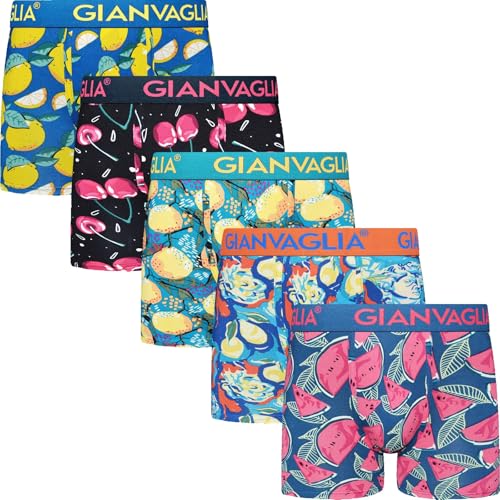 Herren Boxershorts 3er - 5er Pack Unterwäsche Unterhosen Retroshorts Männer Trunks aus super weicher Baumwolle (5er Pack/Farbenmix 5073, L) von BestSale247