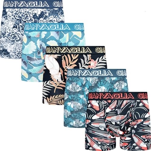 Herren Boxershorts 5er Pack Unterwäsche Unterhosen Retroshorts Männer Trunks aus super weicher Baumwolle (5er Pack/Farbenmix 5080, XXL) von BestSale247
