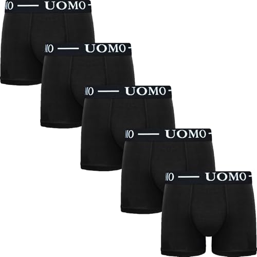 Herren Boxershorts 5er Pack Unterwäsche Unterhosen Retroshorts Männer Trunks aus super weicher Baumwolle (5er Pack/Schwarz, XXL) von BestSale247