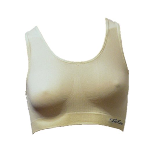 Sport BH Bustier Top Bra Comfort BH - Seamless - Bustier BH - Freizeit und Sport BH, Nahtlos, Form Bustier Top ohne Bügel S M L XL (M, Creme) von BestSale247