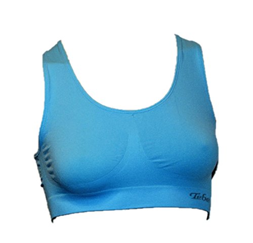 Sport BH Bustier Top Bra Comfort BH - Seamless - Bustier BH - Freizeit und Sport BH, Nahtlos, Form Bustier Top ohne Bügel S M L XL (XL, Blau) von BestSale247