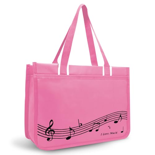 BestSounds Klaviertasche, Reißverschluss, wasserdicht, Musikbuch, Tragetasche, Klavierzubehör für Studenten, Kinder, Frauen, Geschenke für Musiker (rosa Musik) von BestSounds